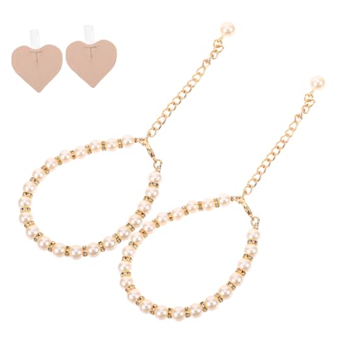 2pcs High Heels Pearl Chain Ankle Strap Heels Decorative Shoe Straps for Women Pearl Shoes for Wedding