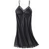 Lace Robe Set Women Black Wedding Bathrobe&Nightgown Suit Satin V-Neck Kimono Bath Gown Bride Bridesmaid Sleepwear(D,L Code)