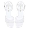 Pearl Heels Strappy Bridal Shoes Block Heel Wedding Sandals Open Toe Wedding Shoes for Bride