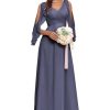Ruffle Sleeve Chiffon Bridesmaid Dresses for Women Cold Shoulder Formal Dress for Wedding 2025 V Neck Evening Gowns