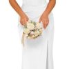 Long Satin Bridesmaid Dresses with Silt 2025 Mermaid Formal Dress PU070
