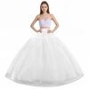 Women's 8 Layer Tulle Hoopless Petticoat Skirt with Lace Trim A-Line Long Crinoline Underskirt Slip for Bridal Ball Gown Wedding