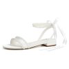 Wedding Flats Pearl Sandals Flat Wedding Shoes for Bride Open Toe Bridal Flats