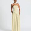 Women Strapless Patchwork Maxi Dress Sexy High Slit Tube Top Party Club with Scarf Long Prom Wedding Guest Dresses