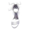 Women's Low Block Heel Sandals Chunky Ankle Strap Pearl Wedding Dress Shoes Low Heel Comfortable Pump Sandals