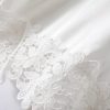 Women Lace Trim Robe Short Kimono Gown Silky Bathrobe for Bride Bridesmaid Nightgown