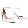 Women's High Heels Closed Pointed Toe Sexy Lace Up Wedding Evening Dress Pumps Shoes