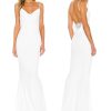 Women Spaghetti Straps Mermaid Evening Gown Wedding Guest Dress Drape Neck Lace Backless Formal Maxi Dress 21