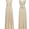 Women's Backless Gown Dress Convertible Multi-Way Wrap Halter Cocktail Dress Bandage Bridesmaid Long Dresses