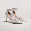 Lace Pearl Decoration Ladies High Heels Whit Wedding Shoes Women's White Bridal Pumps