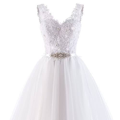 Women's Wedding Dresses for Bride Sweetheart Appliques with Beading Ball Gown Two Straps Bridal Dresses with Big Train