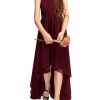Girls Semi Formal Dress Kids Cute A-Line Crewneck Long Chiffon Wedding Prom Party Gowns