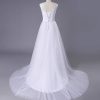 Women's Elegant Lace Wedding Dress A Line Tulle Beach Bridal Gowns Cap Sleeves with Train