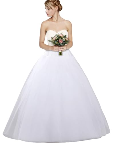 Hoopless Petticoats Crinoline A-line Slips Underskirt for Bridal Gown Floor Length