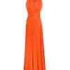 Women's Backless Gown Dress Convertible Multi-Way Wrap Halter Cocktail Dress Bandage Bridesmaid Long Dresses