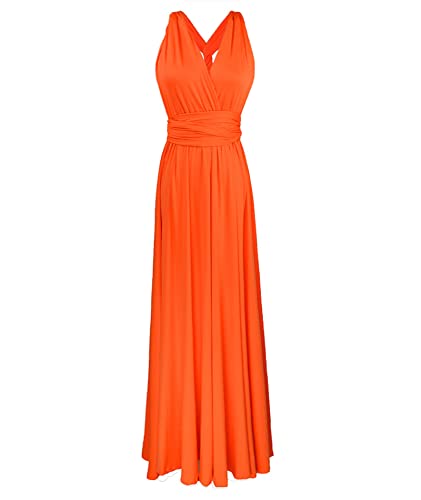 Women's Backless Gown Dress Convertible Multi-Way Wrap Halter Cocktail Dress Bandage Bridesmaid Long Dresses