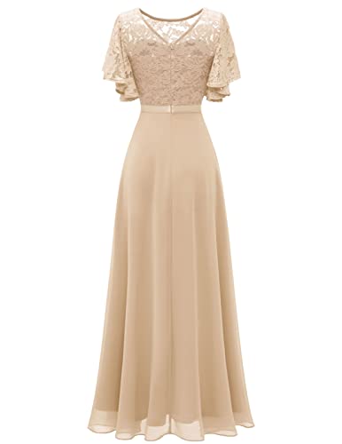 Womens Formal Dresses for Wedding Guest Bridesmaid Long Prom Empire Waist Lace Dress Evening Gown 2025
