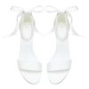 Women's Open Toe Block Heel Pearl Wedding Shoes for Bride Chunky Heeled Sandals Bridal Shoes Pumps