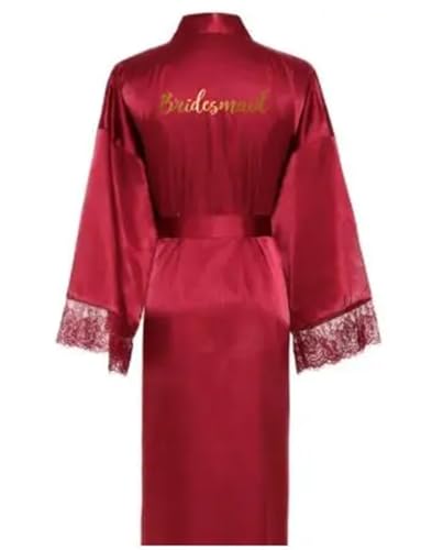 Women Long Robe Satin Robe Bridal Robe Bridesmaid Robes Lace Robe Wedding Robe Sleepwear Bathrobe Dressing Long Gowns