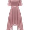 Homecoming Cocktail Formal Party Dress Bridesmaid Wedding Guest A Line Lace Elegant Flowy Prom Dresses