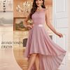 Homecoming Cocktail Formal Dresses 2025 Wedding Guest Party Prom Sleeveless Lace High Low Dress