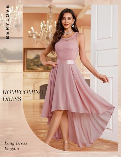 Homecoming Cocktail Formal Dresses 2025 Wedding Guest Party Prom Sleeveless Lace High Low Dress
