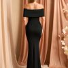 Off The Shoulder Formal Wedding Guest Maxi Dress for Women Fall Elegant Ruched Bodycon Cocktail Party Long Dresses