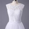 Women's Elegant Lace Wedding Dress A Line Tulle Beach Bridal Gowns Cap Sleeves with Train