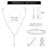 Silver Bridal Jewelry Set Rhinestone Necklace Bracelet Dangle Earrings for Bride Bridesmaid Teardrop Pendant Crystal Wedding
