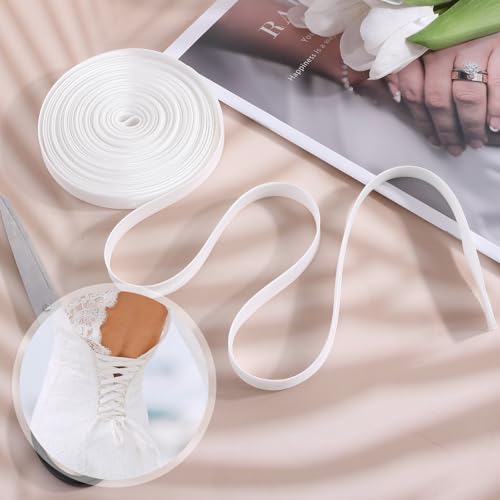 393.7 in Corset Lacing Women's Tie Back for Wedding Bridal Gown Lace Up Corset Satin Adjustable Dress Sash Cord Replacement