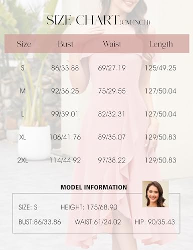 Women Off Shoulder Fall Wedding Guest Dress High Low Ruffle Chiffon Formal Dresses for Bridesmaid