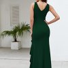 Formal Evening Dresses for Women Elegant Evening Party Prom Dress Long Sexy V Neck Sleeveless Split Wrap