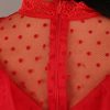 Women's Deluxe Bridal Gown Halloween Outfit, Adult Red Wedding Dress Costume