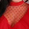 Women's Deluxe Bridal Gown Halloween Outfit, Adult Red Wedding Dress Costume