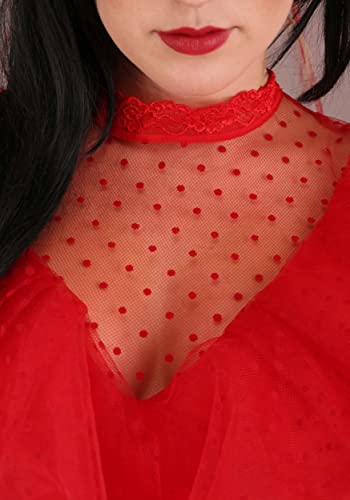 Women's Deluxe Bridal Gown Halloween Outfit, Adult Red Wedding Dress Costume