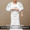 Detachable Tulle Sleeves for Wedding Dresses, Lantern Sleeve Bridal Dress Arm Cover Accessory for Women’s Gowns