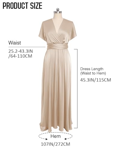 Women Infinity Dress for Bridesmaid Long Evening Maxi Wrap Dresses Convertible Prom Wedding Gown