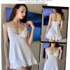 Women Lingerie Lace Chemise V Neck Sexy Nightgown Modal Babydoll Sleepwear