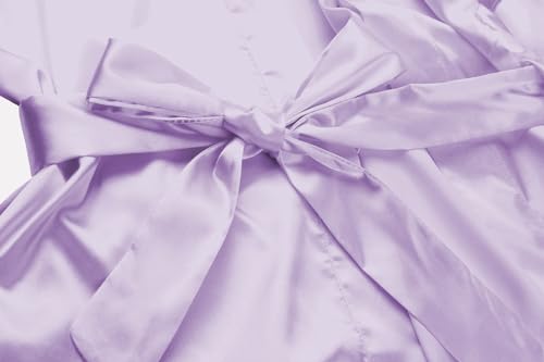 Women's Satin Kimono Robes with Rhinestones Bride Bridesmaid Short Getting Ready Wedding Dressing Gown