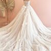 Strapless Wedding Dresses for Women Lace Applique A Line Bride Wedding Dresses Corset Long Tulle Bridal Gown ZZ-W22