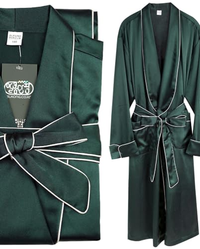 Women's and Men's Silk Satin Long Robes Silky Lightweight Sleepwears Dressing Gown