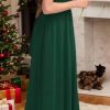 Junior Bridesmaid Dresses for Girls Chiffon Maxi Dress Ruffle Sleeves Formal Flower Girl for Wedding Prom Pageant