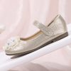 Hehainom Toddler Flower Girl Dress Shoes Rhinstones Pearls Mary Jane Ballet Flats Wedding Party Toddler Little Kid Princess