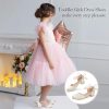 Girls Dress Shoes High Heels Sandals Decorative Pearls Ankle Strap Flower Girl Little Big Kid Mary Jane Wedding Party Communion