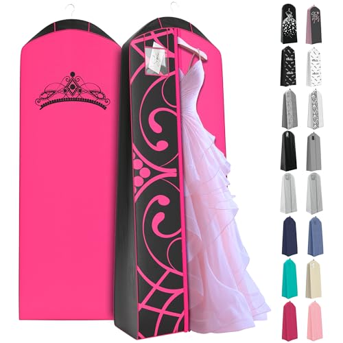 Wedding Dress Garment Bag - Garment Bags for Travel & Hanging Clothes or Storage - 72" Wedding Dress Bag for Gowns Long with 20"