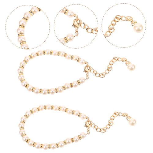 2pcs High Heels Pearl Chain Ankle Strap Heels Decorative Shoe Straps for Women Pearl Shoes for Wedding