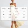 Women Strapless Patchwork Maxi Dress Sexy High Slit Tube Top Party Club with Scarf Long Prom Wedding Guest Dresses