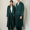 Women's and Men's Silk Satin Long Robes Silky Lightweight Sleepwears Dressing Gown