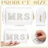 Personalized Initial Wedding Bride Slippers MRS Pearl Letter Makeup Bag Bridal Shower Gifts for Wedding Day (B)