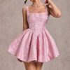 Jacquard Satin Homecoming Dresses for Teens 2025 Short Cocktail Party Gowns with Bow A Line Evening Dress LL-M083